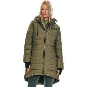 Women's Down Hooded Puffer Quilted Jacket Coat Dark Capers Winter Warm Outerwear